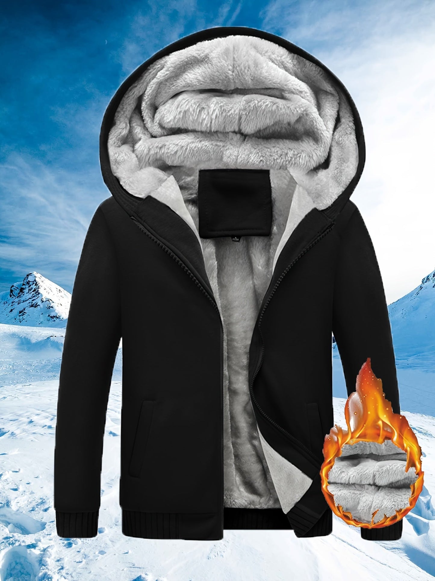 Winter Warm Fleece Zipper Hooded Jacket – Color Block Casual Hoodie – Women's Clothing
