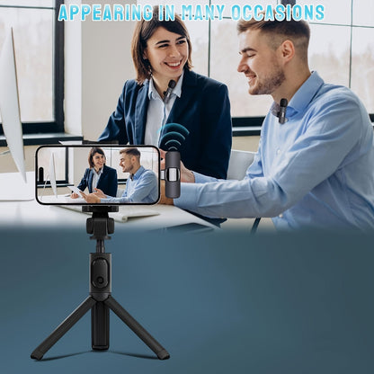 Professional Wireless Lavalier Microphone – Omnidirectional Condenser for Smartphones and Laptops – Ideal for Interviews, Video Podcasts, Vlogs
