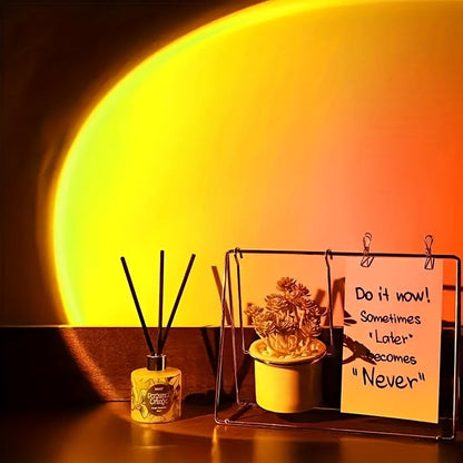 Sunset Light Projector USB Night Lamp – Romantic Floor Lamp for Bedroom and Living Room, Rainbow Projection Lamp for Atmosphere and Photo Background – Perfect Gift