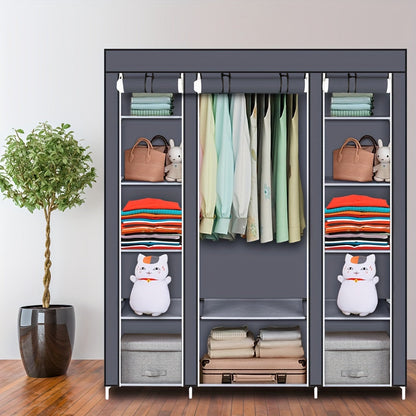 69" Extra-Large Portable Closet Organizer – Quick Assembly, Non-Woven Fabric, Strong & Durable, Collapsible for Easy Storage – Ideal for Small Spaces, Bedrooms, Apartments
