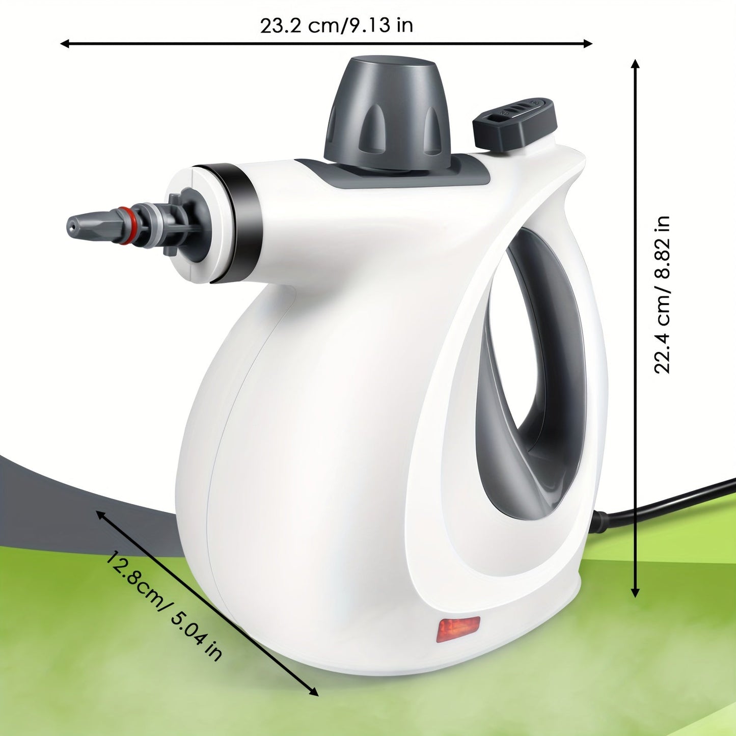 1050W Handheld Steam Cleaner – 12 Accessories for Multi-Surface Cleaning, Home and Car, Safety Lock, Fast Heat-Up, 11.83oz Tank, Chemical-Free and Portable