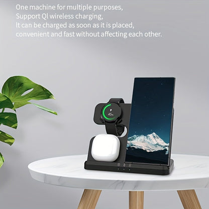 3 in 1 Fast Wireless Charger Stand - Compatible with Samsung Galaxy S24/S23 Ultra, Z Flip/Fold Series, Galaxy Watch 7/6/5 Pro, and Galaxy Buds 2 Pro