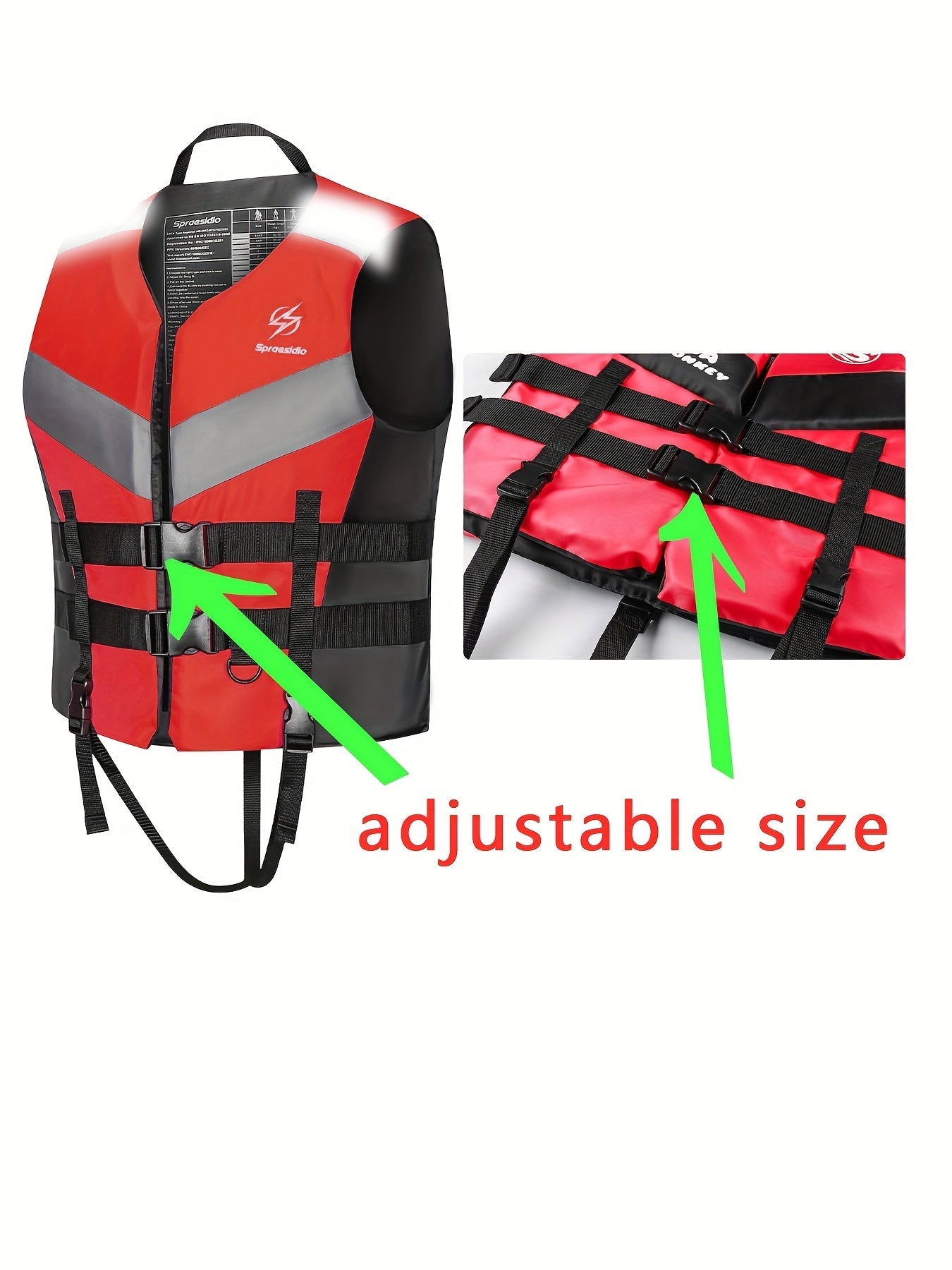 HISEA Adjustable Safety Life Jacket - Outdoor Drifting, Swimming, Snorkeling Suit for Kayaking, Boating, Fishing, Water Ski, and Rafting - Water Sports Life Vest