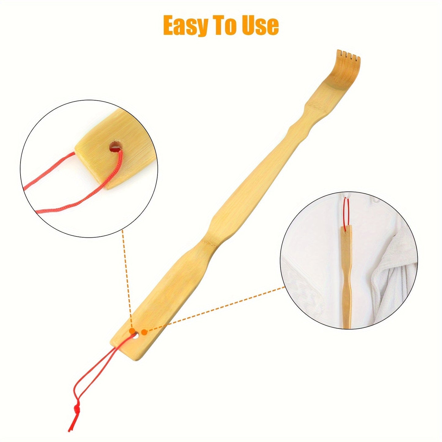 3pcs 18.3-Inch Bamboo Back Scratcher – Long Handle, Portable, Novel Gifts for Family and Friends