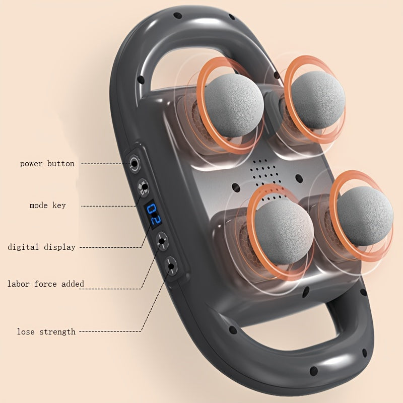 4 Head Handheld Deep Tissue Massager – Professional Equipment for Full Body Relaxation, Foot, Leg, Waist, Back, Neck and More
