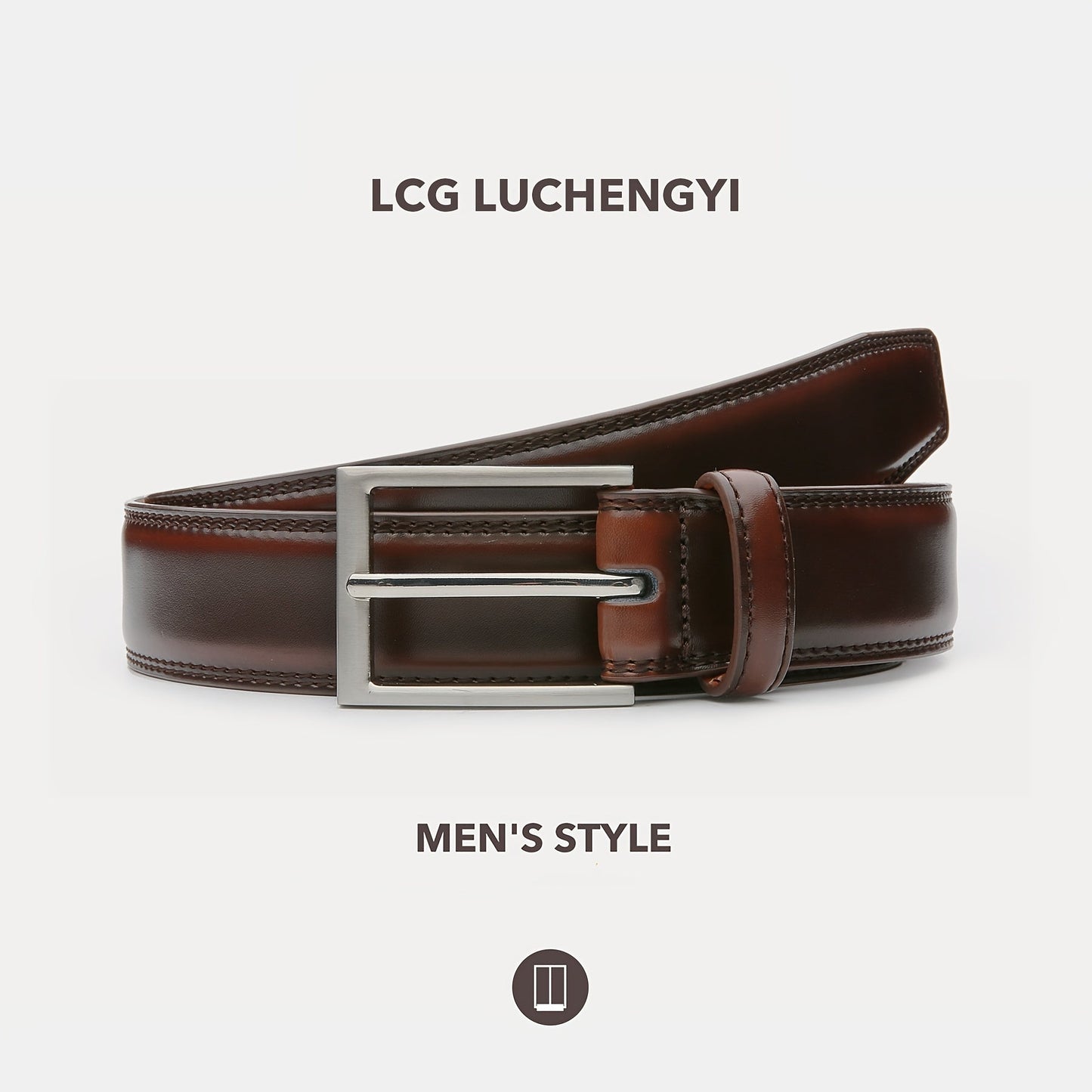 Men's Genuine Leather Cowhide Belt – Fashionable & Classic Casual Belt with Single Prong Buckle for Jeans, Work & Business, Perfect Gift for Dad & Husband