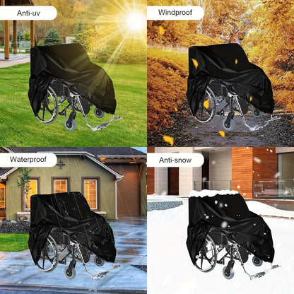 Electric Wheelchair Cover – Heavy-Duty 100x75x100cm, Weather-Resistant, UV Protection, Windproof, Snowproof, Waterproof with Elastic Hem