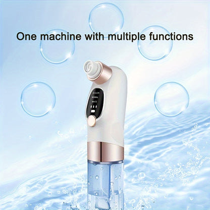 6-in-1 Advanced Electric Blackhead Remover Kit - Rechargeable, Portable Facial Cleansing Device with Exfoliating, Massaging, LED Light Functions | Ideal Skin Care Tool for Men, Women, Perfect Mother's Day Gift