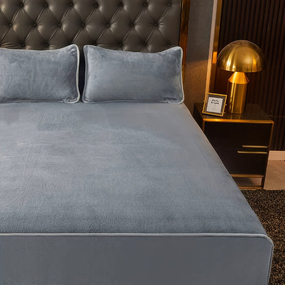Plush Milk Velvet Fitted Sheet – Cozy Winter Warmth for Bedroom and Guest Room Mattress Cover