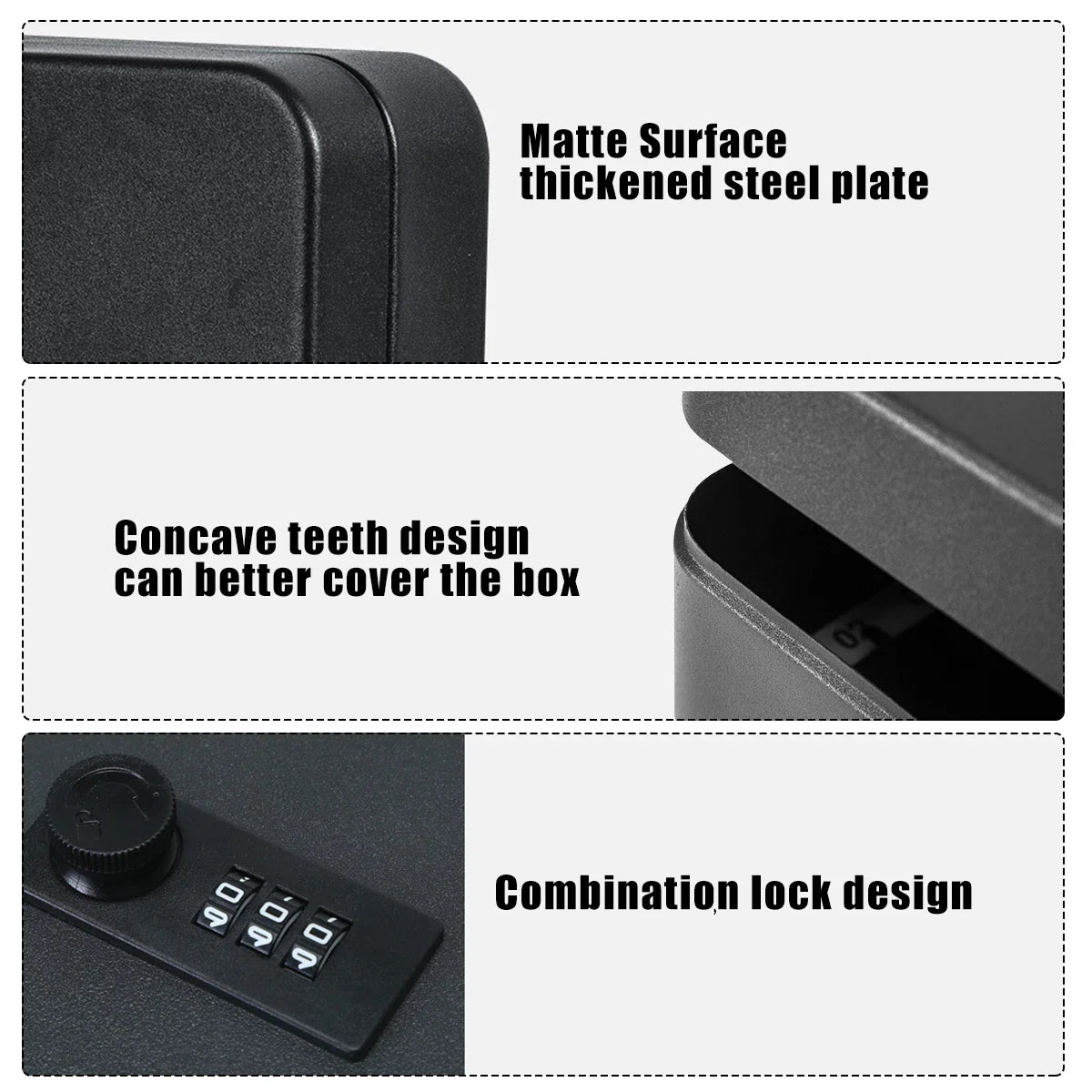 Security Car Combination Lock – Wall-Mounted Metal Storage Cabinet & Key Safe Box, Lockable Password Organizer for Home & Office