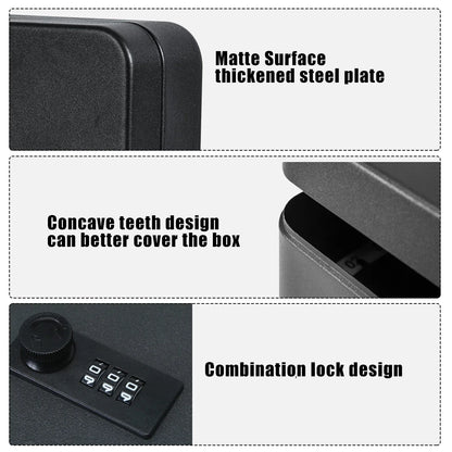 Security Car Combination Lock – Wall-Mounted Metal Storage Cabinet & Key Safe Box, Lockable Password Organizer for Home & Office
