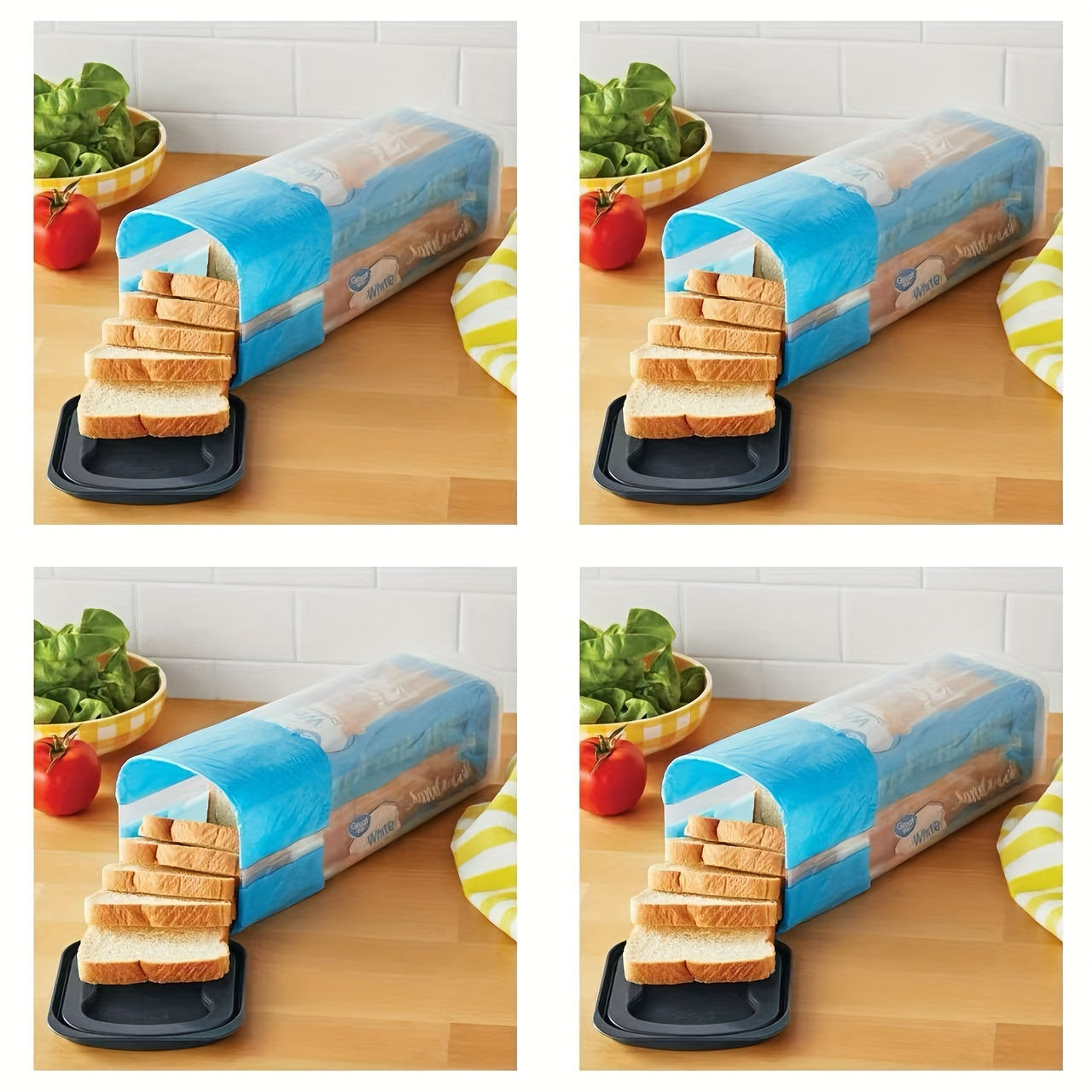 Fresh Keeper Bread Box - Airtight Plastic Storage Container to Keep Bread Fresh Longer, Compact Size for Kitchen Countertop