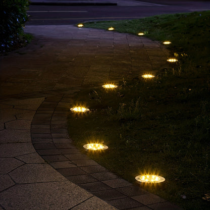 LED Ground Spot Solar Lights – Waterproof Outdoor Landscape Lighting for Pathways, Gardens, and Lawns – Solar Disk Floor Lamps (4/8 Pack)