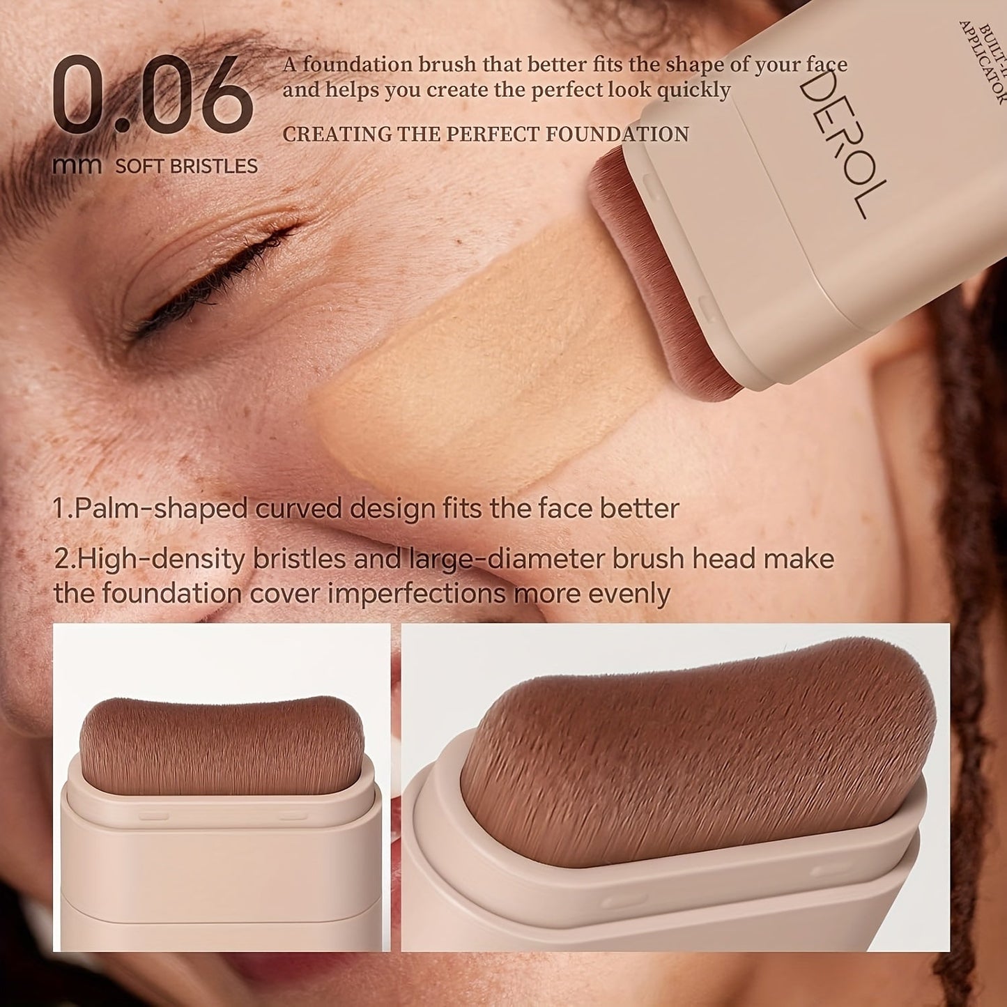 Velvet Matte Foundation Stick with Brush - Hydrating Concealer Cream, Long-Lasting, Natural Effect, Multi-Tone Coverage, Under 1 Fl Oz