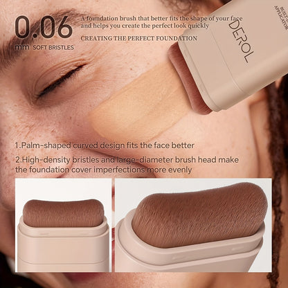 Velvet Matte Foundation Stick with Brush - Hydrating Concealer Cream, Long-Lasting, Natural Effect, Multi-Tone Coverage, Under 1 Fl Oz