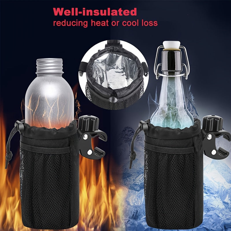 Universal Premium Fabric Motorcycle Cup Holder - Adjustable and Water-Resistant Drink Holder for ATV, UTV, Scooter, Boat, Bike, Kayak, Walker - Easy to Install and Detachable Design