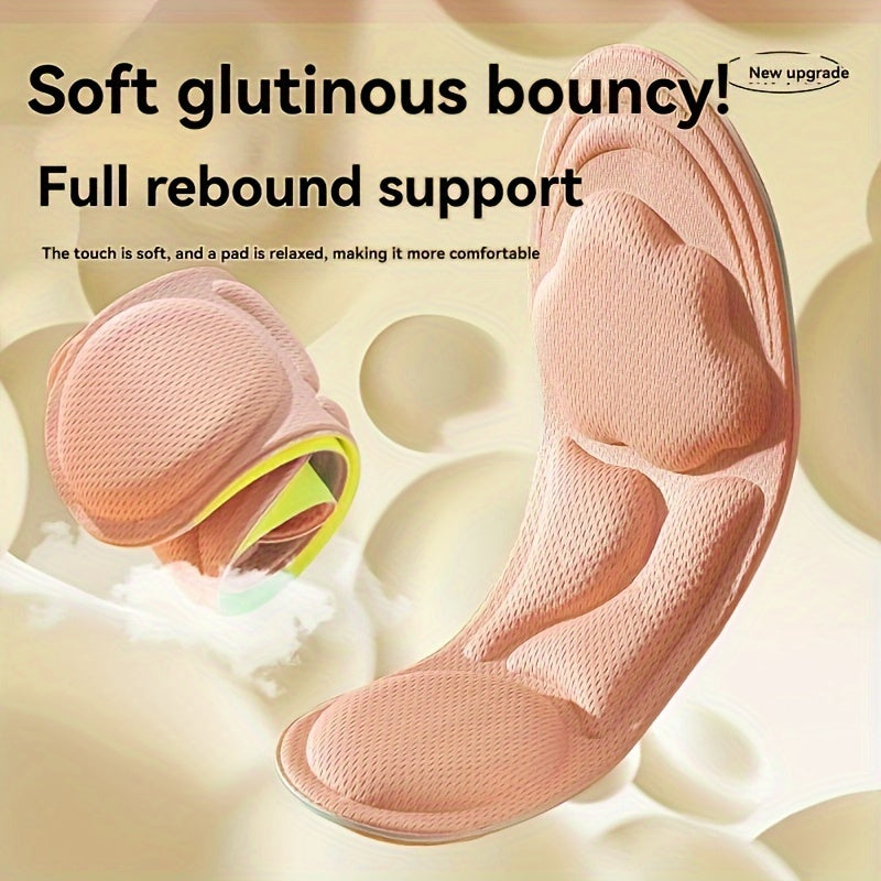 Cherry Blossom Pink Women's 6D Cloud Insoles – Thick, Comfortable & Breathable for Sports and Casual Wear