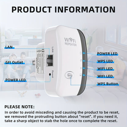 Boost Your WiFi Signal - Long Range Wireless Repeater Access Point, Up to 300Mbp