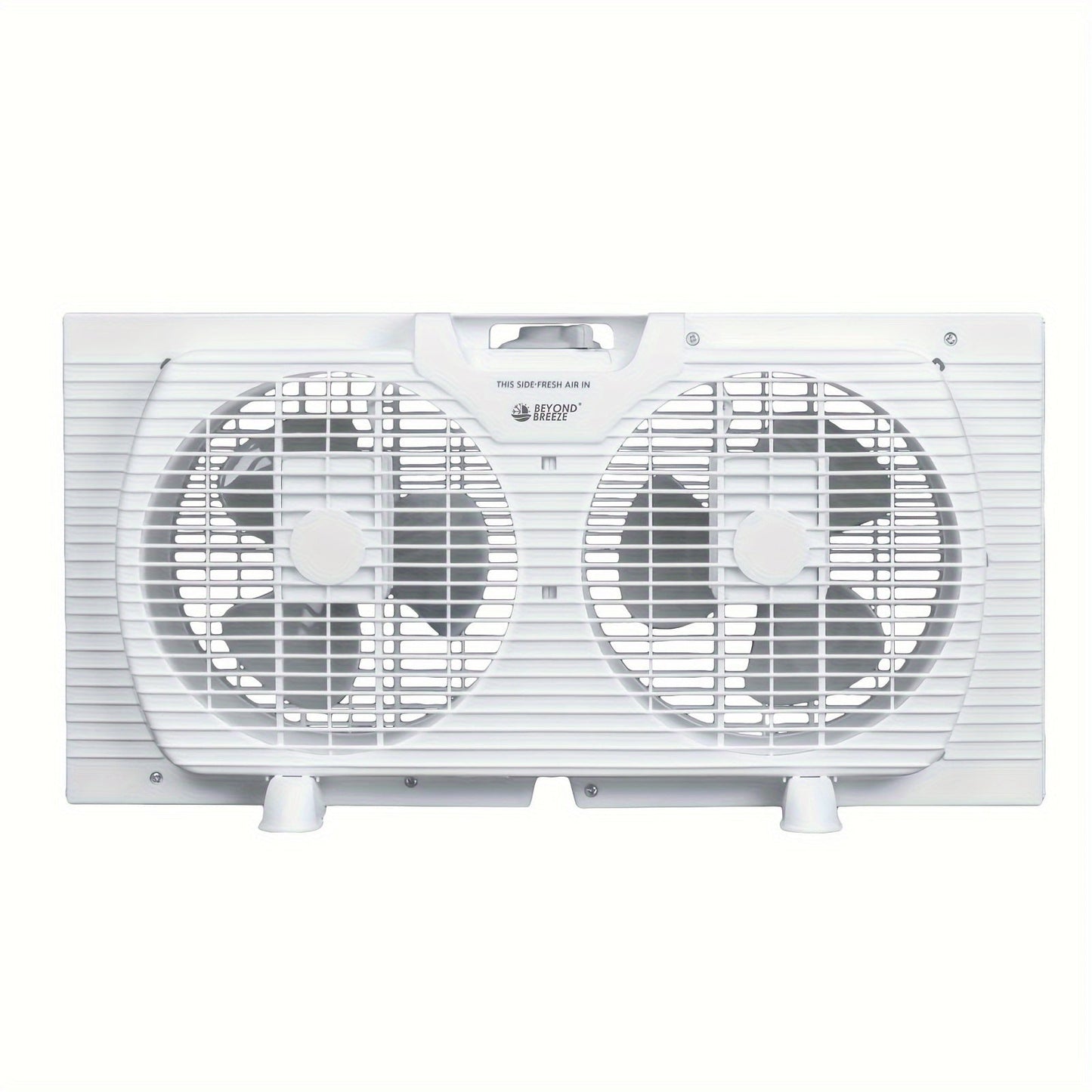 9 BEYOND BREEZE Twin Window Fan - Adjustable 2-Speed, Expandable Dual Window Fan with Reversible Airflow Blades and Manual Controls for Compact Spaces, Ideal for Smaller Windows and Year-Round Use