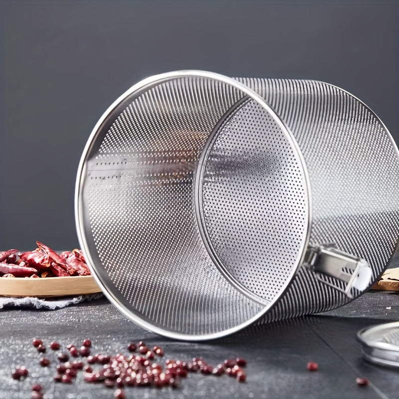 Stainless Steel Spice Infuser – Reusable Fine Mesh Strainer with Extended Chain for Loose Tea, Herbs and Seasonings – Ideal for Cooking, Brewing, and Kitchen Use