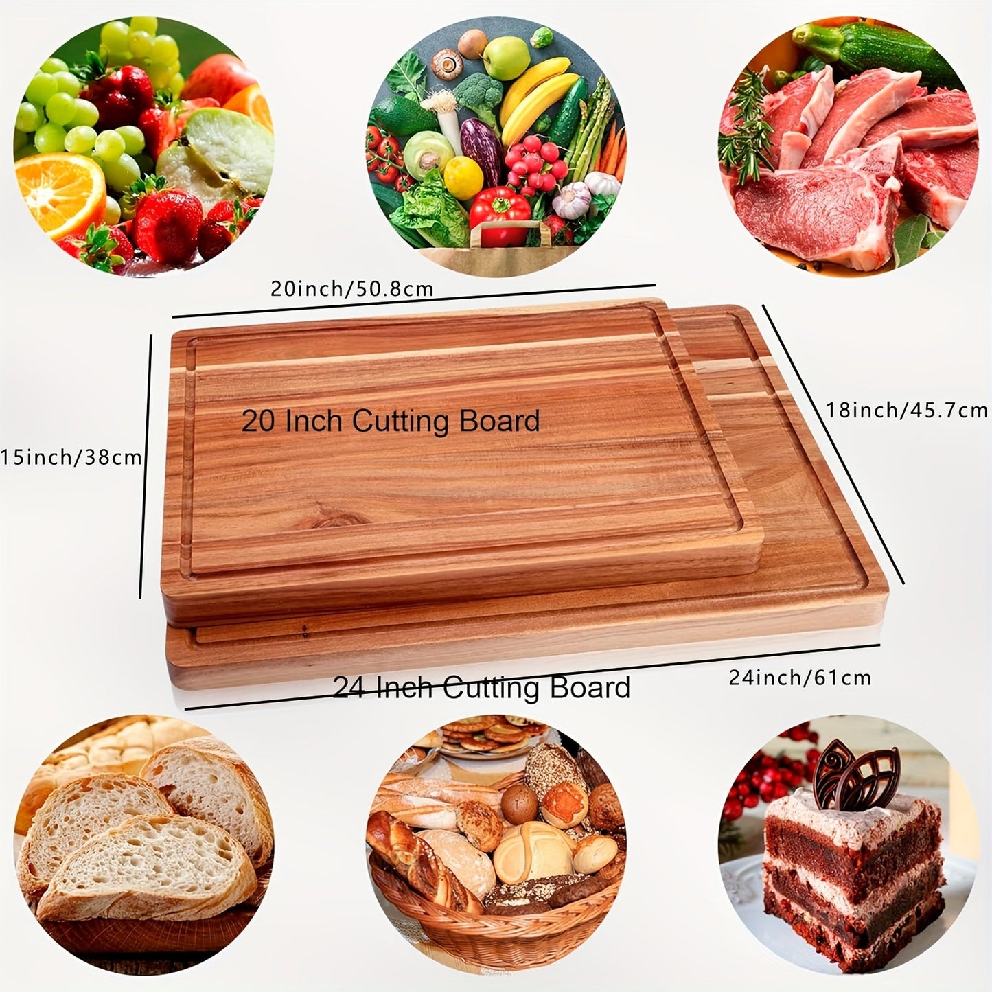 XXL Acacia Extra Large Cutting Board – Premium Kitchen Chopping Board for Meal Prep, Cheese Serving, and Food Presentation – Durable, Easy to Clean, Crack & Scratch Resistant