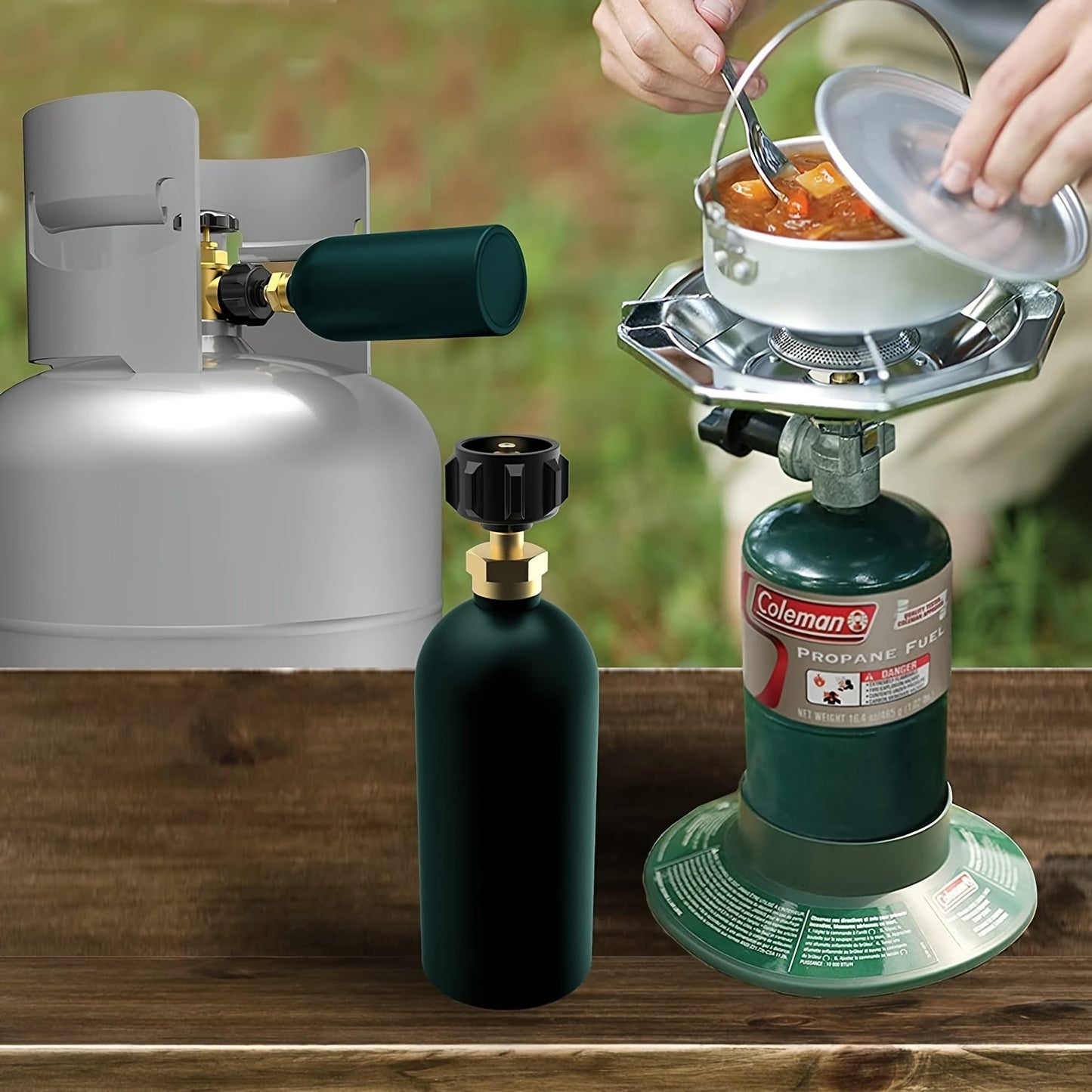Propane Refill Adapter for 1Lb Tanks - Easy Fill from 20Lb LP Gas Cylinder, Fits QCC1/Type1, Safe and Convenient Coupler