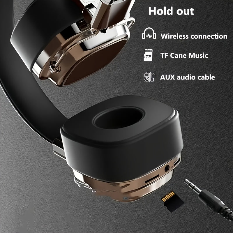 Long-Lasting 128 Hrs Standby Wireless Headphones - High-Fidelity Sound, ENC Noise-Cancelling Mic, Multi-Device Connection - Ideal for Work & Leisure