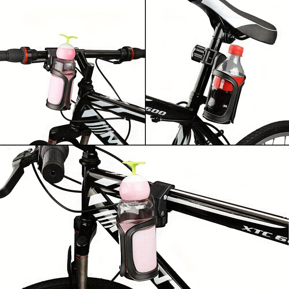 2-Pack Universal Rotatable Bike Cup Holders - 360-Degree Adjustable, Elastic Fixation for Bicycles, Strollers, Scooters, Wheelchairs - Durable and Space-Saving