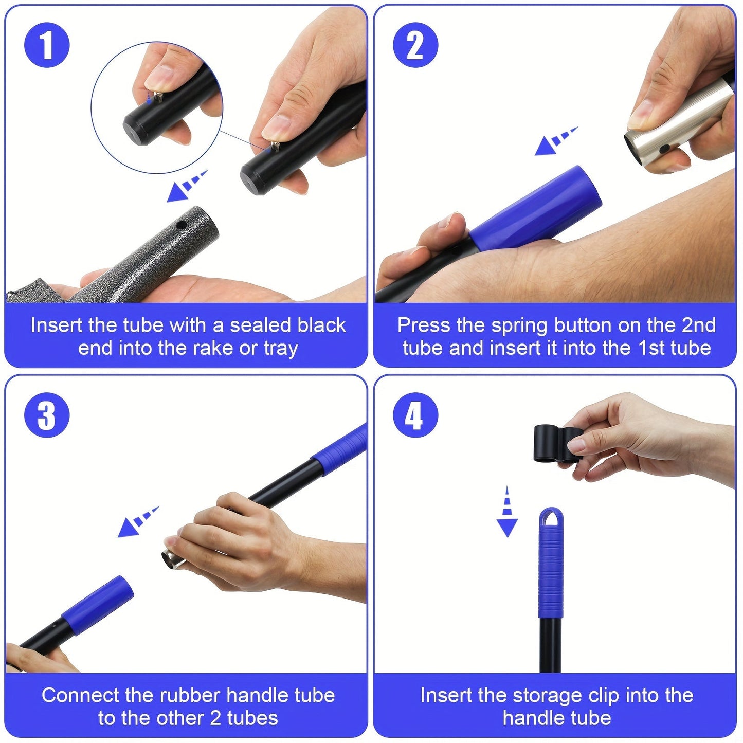 Ultimate Pet Pooper Scooper Set - Adjustable Stainless Steel Long Handle, Durable Tray and Rake - Easy Pick-Ups for Large, Medium, Small Dogs - Convenient, Sanitary, Easy to Clean