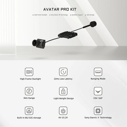 CADDX Walksnail Avatar HD Pro Kit V2 – FPV HD Kit with Gyroflow 8G/32G Camera for DJI
