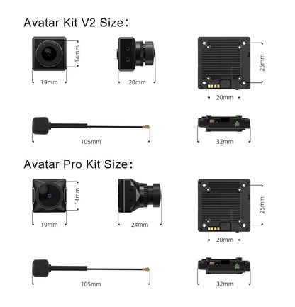 CADDX Walksnail Avatar HD Pro Kit V2 – FPV HD Kit with Gyroflow 8G/32G Camera for DJI