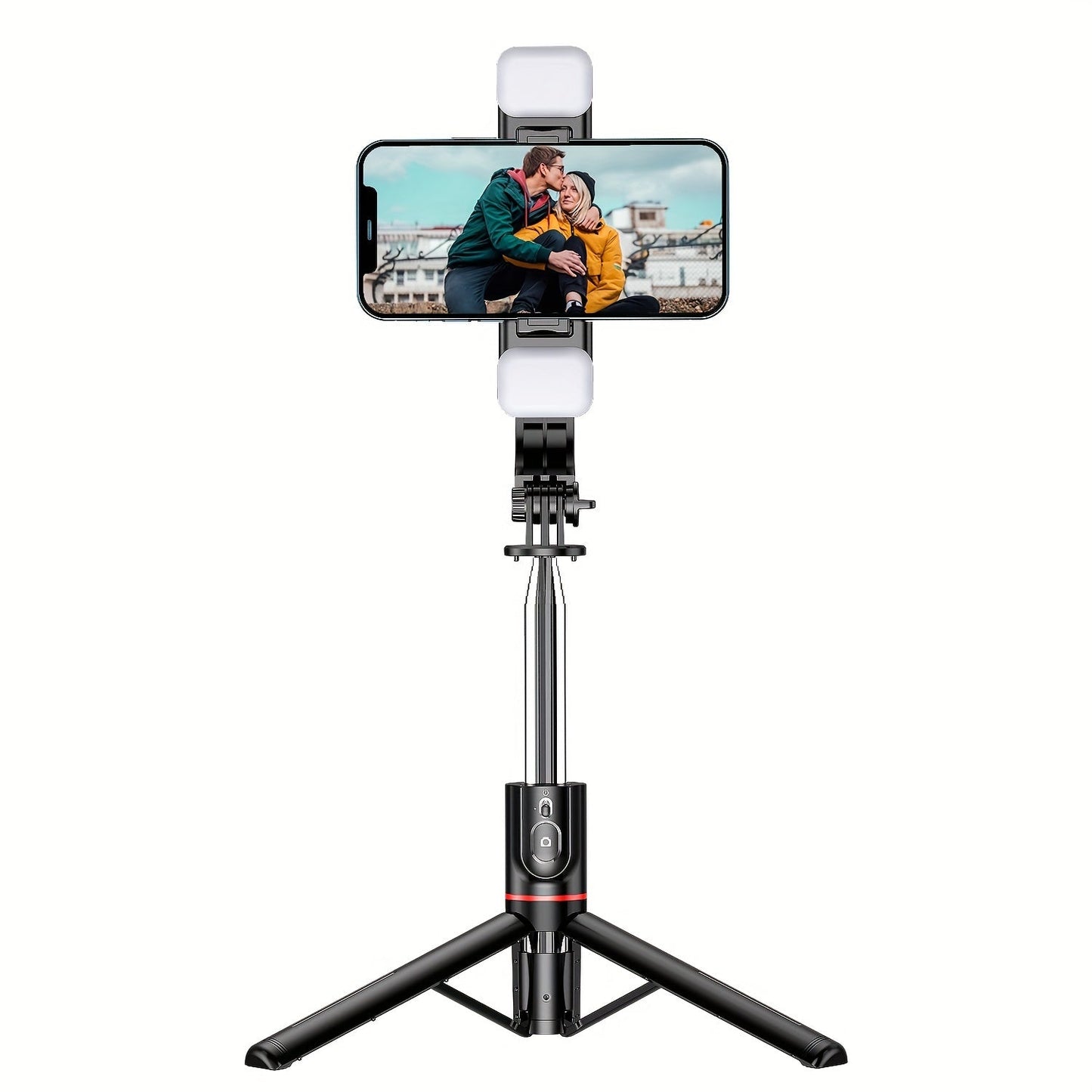45-Inch Extra Long Flexible Phone Tripod and Selfie Stick - Dual Fill Light, Upgraded Detachable Remote, Compatible with iPhone and Android Smartphones