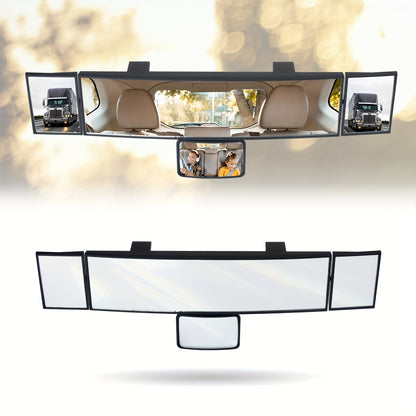 Foldable Car Mirror - Multifunctional Swiveling Adjustable with Quadruple Folding for Enhanced Field of View