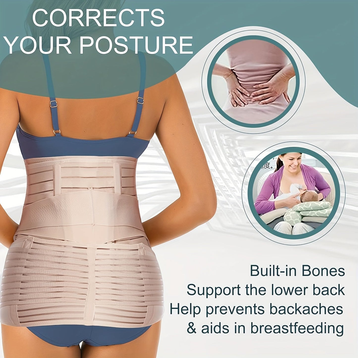 3 in 1 Postpartum Belly Band – C-Section Support Recovery Wrap and Abdominal Binder Girdle for Post-Birth Recovery