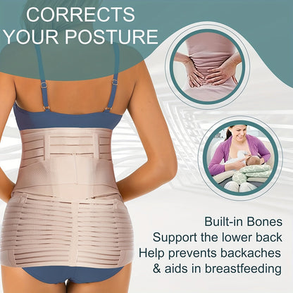 3 in 1 Postpartum Belly Band – C-Section Support Recovery Wrap and Abdominal Binder Girdle for Post-Birth Recovery