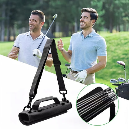 Compact & Lightweight Golf Club Bag - Waterproof Nylon, Adjustable Shoulder Strap, Fits 5 Clubs, Ideal for Men & Women