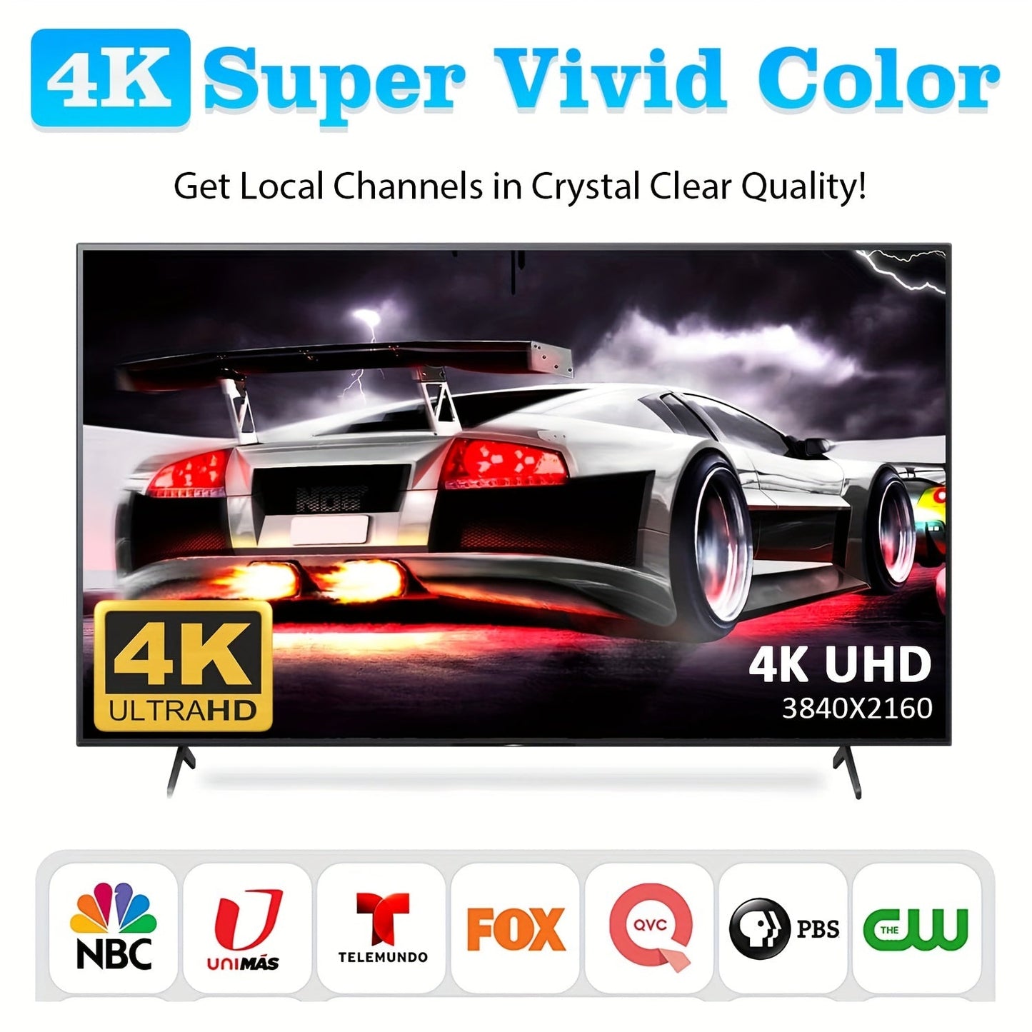 2024 Latest HD Digital TV Antenna - Indoor/Outdoor with Powerful Magnetic Mount, 360° Reception - Supports 4K and 1080p Local Channels