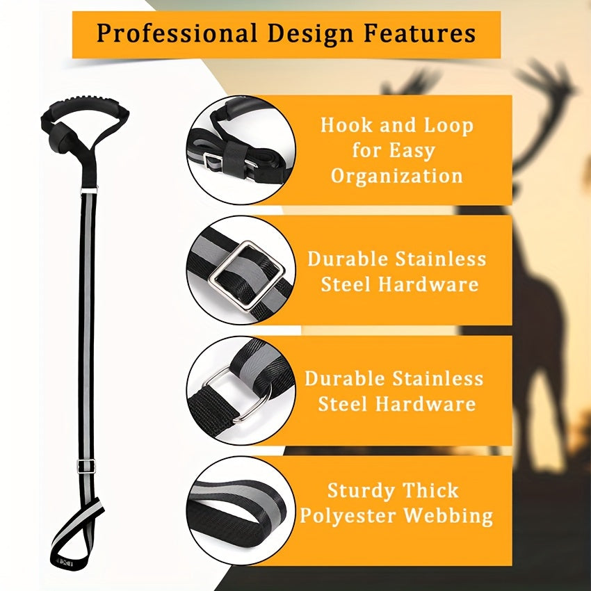 Heavy-Duty Deer Drag Rope - Non-Slip Adjustable PA Nylon Strap for Easy Animal Handling, Durable Binding Rope for Hunters