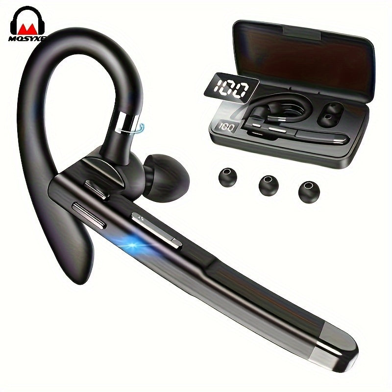 Mosyxe Wireless Business Headset - 120 Hour Standby, Built-in Microphone for iPhone & Android Phones