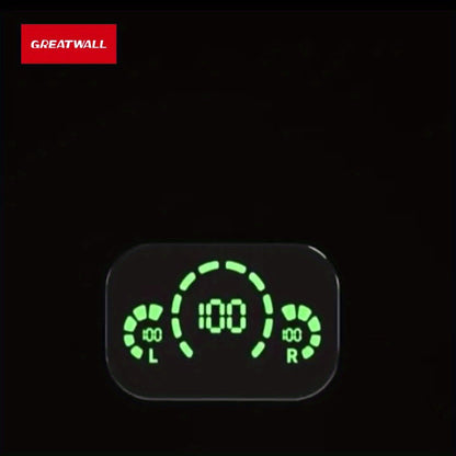 GREATWALL 2024 Triple-Screen Smart Wireless Earbuds – LED Digital Display, Stylish Mirror Design, Hi-Def Audio, Black Headphones for Sports and Gaming