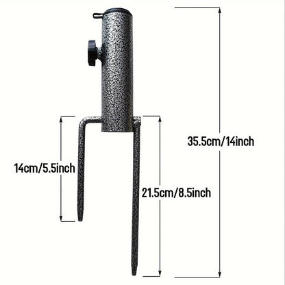 Heavy-Duty Adjustable Metal Umbrella Stand Holder - Sturdy Spiral Ground Anchor for Flags, Umbrellas, Fishing Rods; Ideal for Outdoor, Park and Beach Use, Portable, Weather-Resistant, Easy to Install