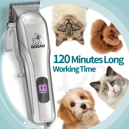 Cordless Dog Grooming Clippers for Thick Coats - Quiet Pet Hair Clippers for Dogs & Cats
