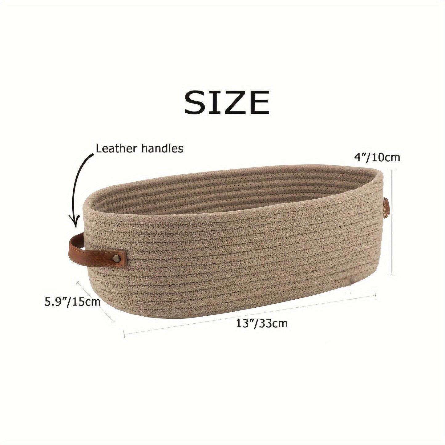 Versatile Woven Storage Basket with Dual Handles – Ideal for Desk Organization & Bathroom Essentials