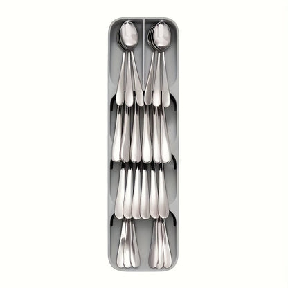 Utensil Tray – Multifunctional Knife and Fork Compartment Storage Box, Divided Cutlery Organizer for Kitchen Drawer, Counter, and Cabinet