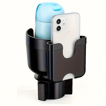 Adjustable Car Cup Holder Extender with Phone Mount – Fits Most Vehicles, Compatible with 32oz and 40oz Bottles and Large Cups
