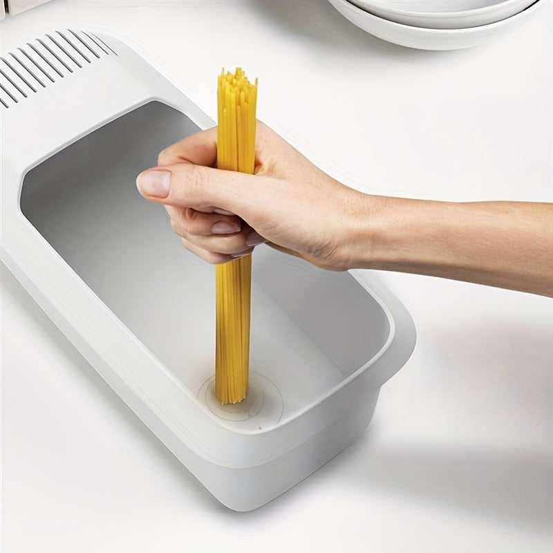 Microwave Pasta Cooker with Strainer – Heat-Resistant Pasta Boat Steamer, Spaghetti Noodle Cooking Box, Essential Kitchen Utensil for College Dorms and Apartments