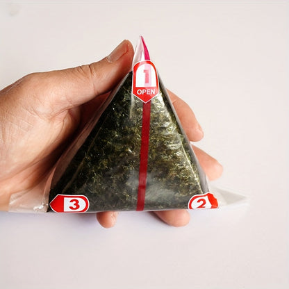 100PCS Authentic Japanese Onigiri Bags - Double-Layered, Leak-Proof Triangle Rice Ball Wrappers for Picnics and Convenience - Stylish and Durable