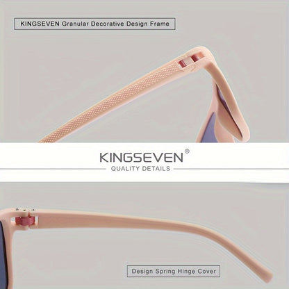 KINGSEVEN Delight Polarized Glasses – Premium TR90 Frame, Square Fashion – Casual and Leisure Eyewear for Men & Women – Ideal for Outdoor Sports, Parties, Travel, Driving, Fishing, and Photo Prop