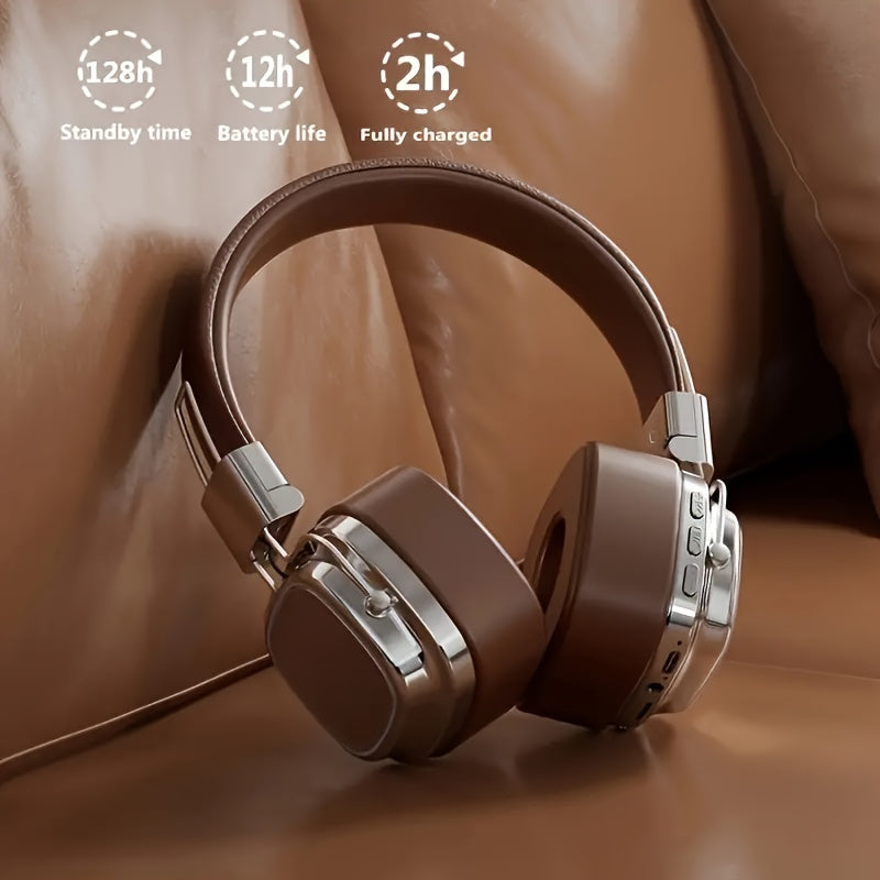 Long-Lasting 128 Hrs Standby Wireless Headphones - High-Fidelity Sound, ENC Noise-Cancelling Mic, Multi-Device Connection - Ideal for Work & Leisure