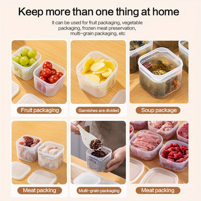 7pcs Freezer-Safe Food Storage Containers Set with Lids – Leakproof, BPA-Free PP Plastic, Stackable for Meat, Fruits and Vegetables, Kitchen Essentials